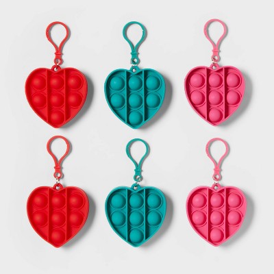 6pc Heart Valentine's Day Pop Its Party Favor Sets - Spritz™