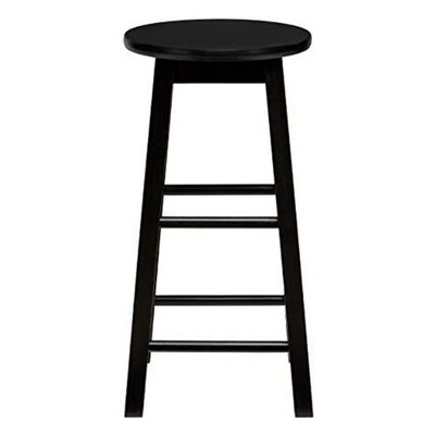 Black 29-Inch Adjustable Backless Wood Counter Stool