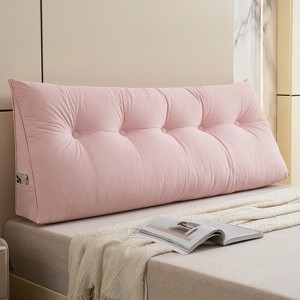 Bekrvio Corduroy Bed Wedge Pillow, Headboard Bolster Back Rest Cushion Pillow f Sofa Bed - 1 of 4