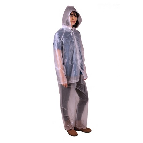 Stansport Women s 3 Piece .12 mm Thick Rainsuit Small Clear