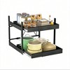 White-M Carbon Steel Kitchen Retractable Storage Rack Punch-Free Drawer-Style Cabinet Dishes And Spice Pull-Out Basket Under The Sink Pull-Out Stora - 2 of 4