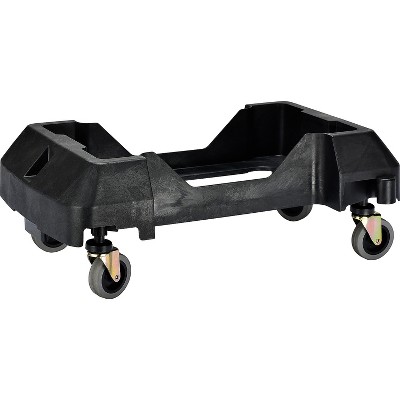 Black 23-Gallon Plastic Commercial Trash Can with Dolly