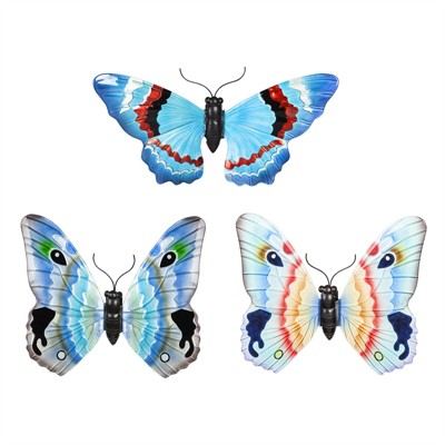 Cape Craftsmen Glass Butterfly Wall DéCor, Set Of 3