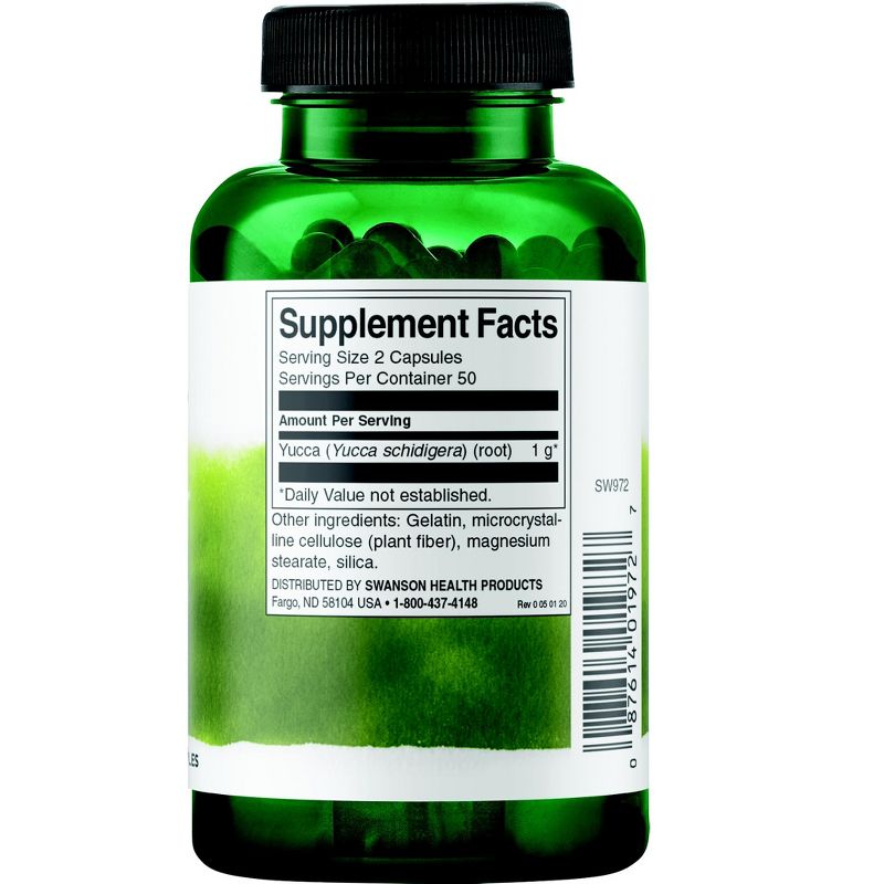 Swanson Herbal Supplements Full Spectrum Yucca 500 mg Capsule 100ct, 2 of 3