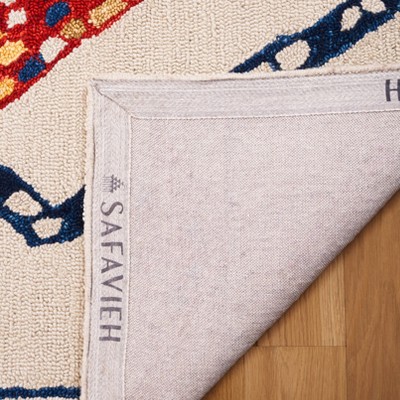Ivory and Multi Wool Handmade Tufted Area Rug