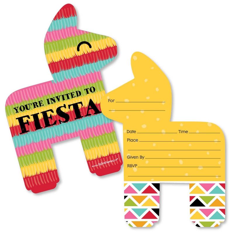 Big Dot of Happiness Let's Fiesta - Shaped Fill-in Invitations - Fiesta Invitation Cards with Envelopes - Set of 12, 1 of 7