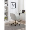 Lyngins Modern Teddy Wool Home Office Desk Chair,Small Swivel Task Chair for Office,Study,Vanity Room - 3 of 4