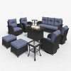 LayinSun Outdoor Patio Furniture Set, Black Rattan Wicker Sectional Swivel Rocker Chairs Sets - 2 of 4
