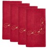 Saro Lifestyle Decorative Embroidered Holiday Napkin, 20" Square, Burgundy (Set of 4) - 2 of 4