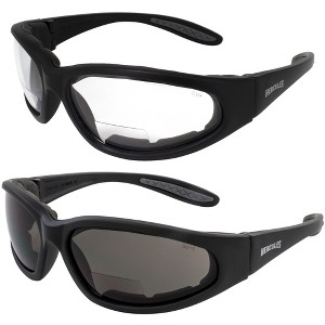 2 Pairs of Global Vision Eyewear Hercules Bifocal Safety Motorcycle Glasses - 1 of 4