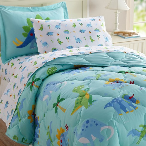 Wildkin Kids Dinosaur Land 100% Cotton Flannel Sheet Set - Twin