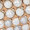 Every Day is Christmas 76 Count Glass Christmas Ball Ornaments for Christmas Trees, Elegant Premium Variety Set of Holiday Decorations (Silver) - 4 of 4