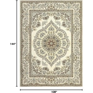 Washable Vintage Area Rug -Traditional Oriental Medallion Floral Design,Stain Resistant Indoor Print Carpet Kid & Pet Friendly - 1 of 4