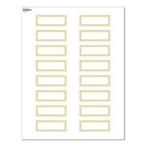 Avery Labels, 1" x 2-5/8", Matte White, Multi-Lined Gold Border, 160ct - 1 of 4