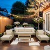 ELJGET 6 Pieces Wicker Patio Furniture Sets, All Weather PE Rattan Sectional Outdoor Conversation Set with Table and Cushions, Brown - 2 of 4