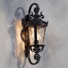 John Timberland Casa Marseille Vintage Rustic Outdoor Wall Light Fixture Black Scroll 19" Clear Hammered Glass for Post Exterior Barn Deck House Porch - 2 of 4