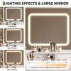 Makeup Vanity Desk with Mirror and Lights, 4 Drawers, 2 Storage Shelves, Built-in Charging Station, White and Gold Vanity Table with LED Light - 4 of 4