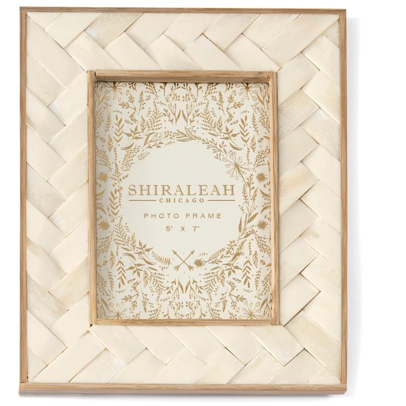Shiraleah Ivory and Gold Ariston Braided 5x7 Picture Frame, 1 of 5