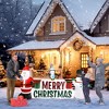 NAYSAYE Inflatable Holiday Decoration Santa Snowman Sign Christmas Display for Yard and Garden, Red and White, 98.4"*16.4"*50.4" - 2 of 4