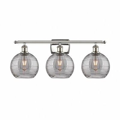 Athens Deco Swirl - 3 Light Bath Vanity In Industrial Style-11.25 Inches Tall and 26 Inches Wide