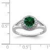 Black Bow Jewelry Sterling Silver .01 Ctw Diamond & Round Created Emerald Ring - 4 of 4