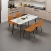 63 Inches Rectangular Dining Table with Sintered Stone Tabletop & Metal Legs, Modern Light Slate Grey Kitchen & Dining Room Table for 6-8 - 3 of 4
