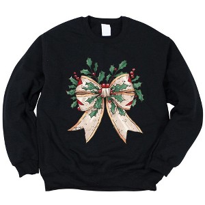 Simply Sage Market Women's Graphic Sweatshirt Holly Leaves Coquette - 1 of 4