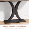 Gulches Modern Industrial 40" Console Table, Narrow Entryway Foyer Table with Geometric Base, Rustic Brown & Matte Black - 3 of 4