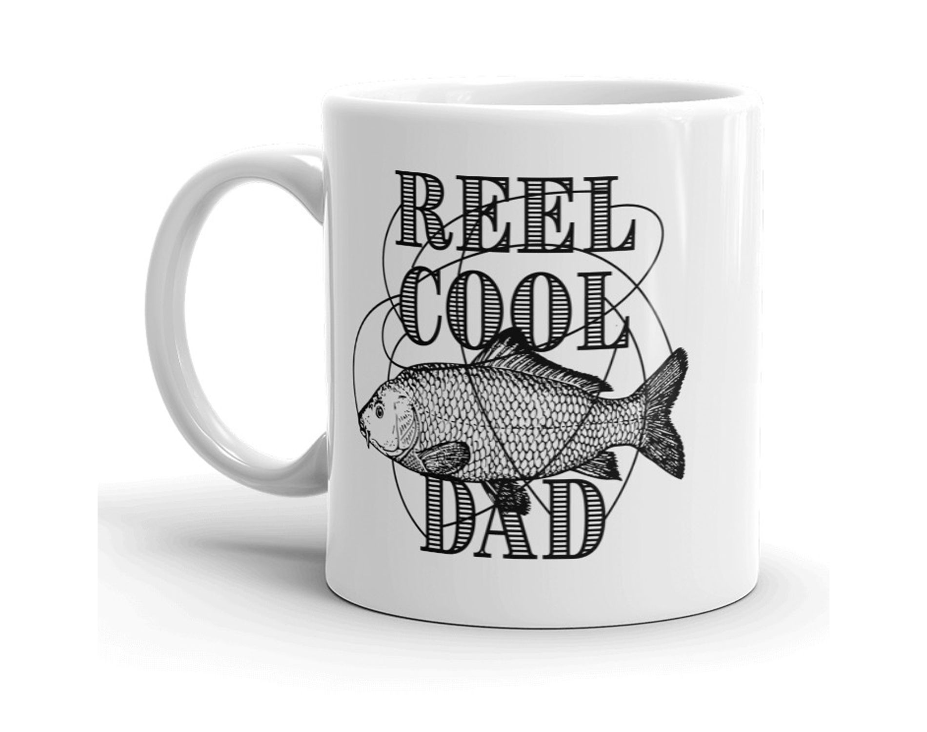 Crazy Dog Reel Cool Dad Mug Funny Fathers Day Fishing Coffee Cup - 11oz