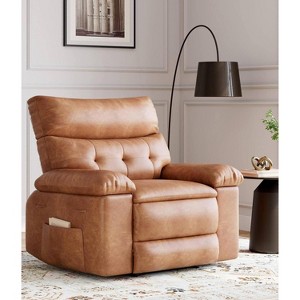 Oversized Recliner Chair with Heated Massage - PU Leather Recliner Sofa for Adults, for Home Theater Lounge Chair, - 1 of 4