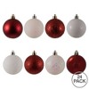 Vickerman 2.4" White and Red 4-Finish Ball Ornament Assortment, 24 per Box - 3 of 4