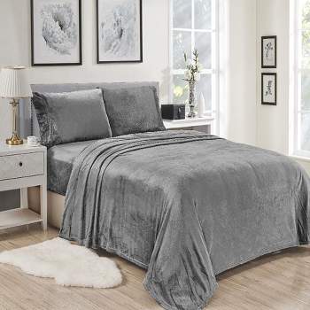 Plazatex Kansas Wrinkle Resistant Ultra Soft Solid Premium All Season Bed Sheet Light Grey
