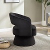 30.3" Velvet Swivel Barrel Chair with Open Back and 360° Pedestal Base for Living Room or Bedroom-Cuddlewood - 3 of 4