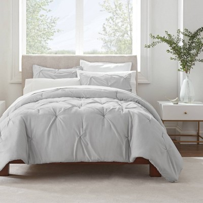 2pc Twin/twin Extra Long Simply Clean Pleated Comforter Set Gray ...