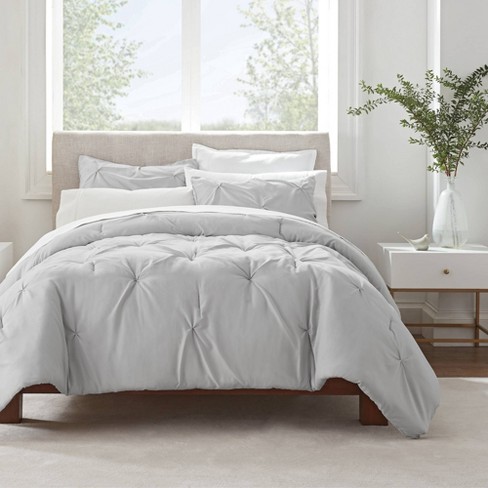 2pc Twin/twin Extra Long Simply Clean Pleated Comforter Set Gray ...