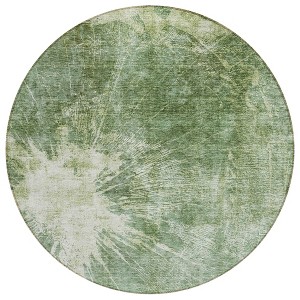Fern Green And Artichoke Green Abstract Washable Indoor Outdoor Area Rug - 1 of 4