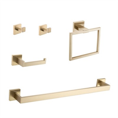 OUTSUPPLY 5-Piece Bathroom Set, Rustproof Wall Mounted Hardware for Bath, Kitchen, Towel Bar, Hooks