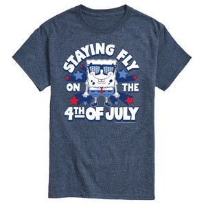Men's - SpongeBob SquarePants - Fly on 4th of July Short Sleeve Graphic T-Shirt - 1 of 4