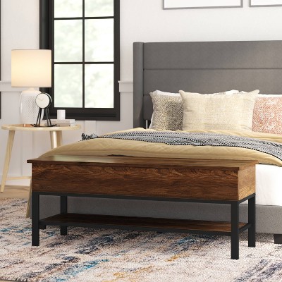 Taylor & Logan Willard Farmhouse Entryway Bench Seat with Hidden Storage