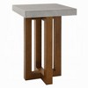 Royal Hampton End Table, Gray Faux Concrete Top, Walnut Brown Wood, 16 Inch - 2 of 4