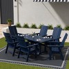WestinTrends 7 Piece Outdoor Patio Dining Table and Modern Adirondack Armchair Set - 2 of 2