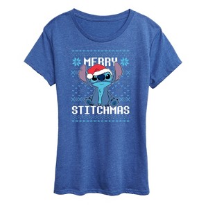 Women's - Lilo and Stitch - Merry Stitchmas Christmas Short Sleeve Graphic T-Shirt - 1 of 4