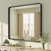 Apmir 32 in. W x 36 in. H Rectangular Aluminum Alloy Framed and Tempered Glass Wall Mirror in Matte Black - 4 of 4