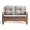 Buenhomino Outdoor Patio Couch Wicker Sofa Loveseat- 2 Seater Rattan Sofa for Outside Patio Garden with Deep Seating and Olefin Cushions - 2 of 4