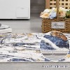 Acekool 5x7 Modern Abstract Area Rug, Machine Washable, Non-Slip, Faux Wool Soft Low Pile Carpet for Living Room, Bedroom, Blue - 2 of 4