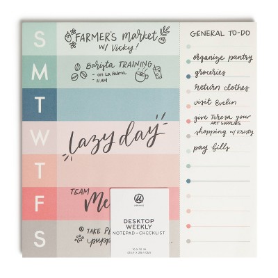 U Brands 10''x10'' Weekly Combination Pad - Coral Chic : Target