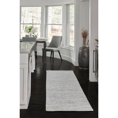 Light Grey Hand-Tufted Wool Rectangular Area Rug 5' x 8'