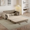 70.9"W Folding Sofa Bed with USB Charging, Chenille Convertible Sleeper Sofa with Side Storage Pockets - ModernLuxe - 3 of 4