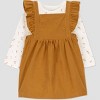 Carter's Just One You® Baby Girls' 2pc Floral Ruffle Jumper Set - Brown - 2 of 4