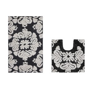 Medallion Collection 2 Piece 100% Cotton Tufted Bathroom Rug Set  with Non-Slip Backing, Machine Washable, Tumble Dry Bath Mat - 1 of 4